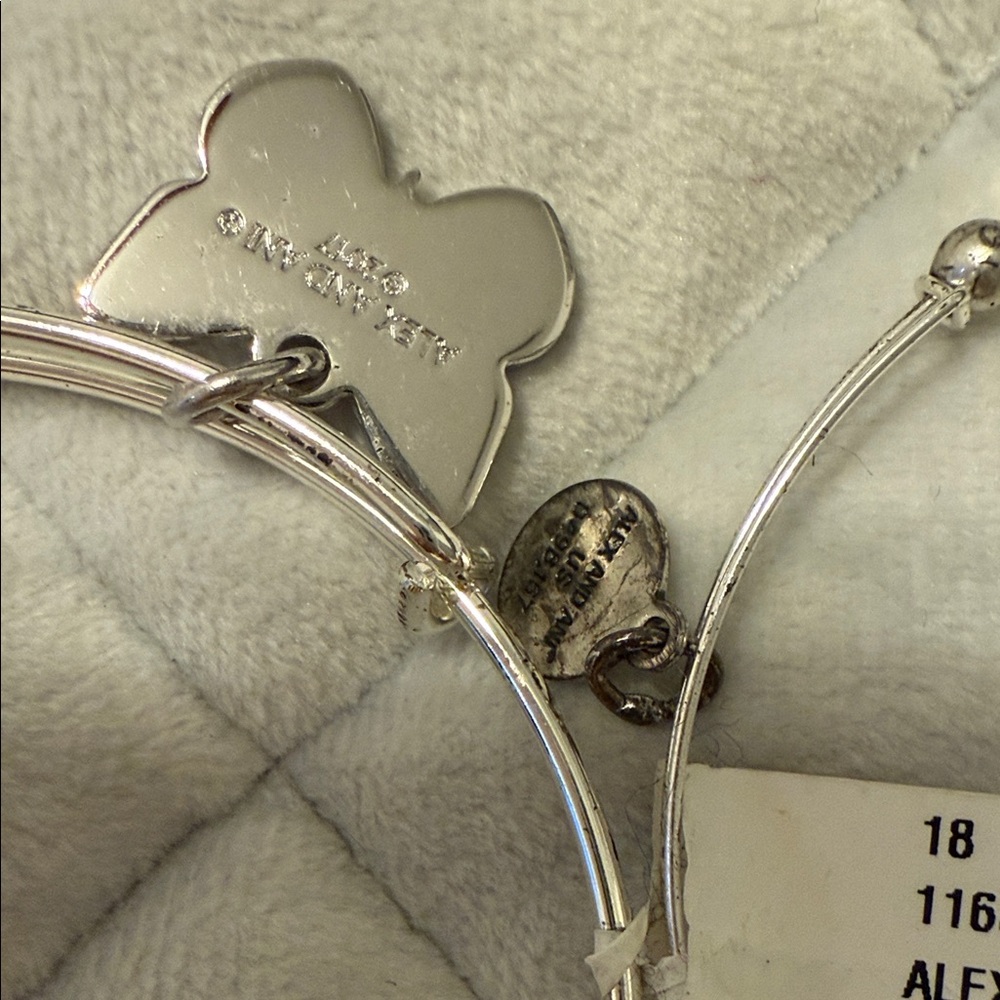 Alex and Ani Silver and Green Charm Bracelet Duo - Picture 4 of 6